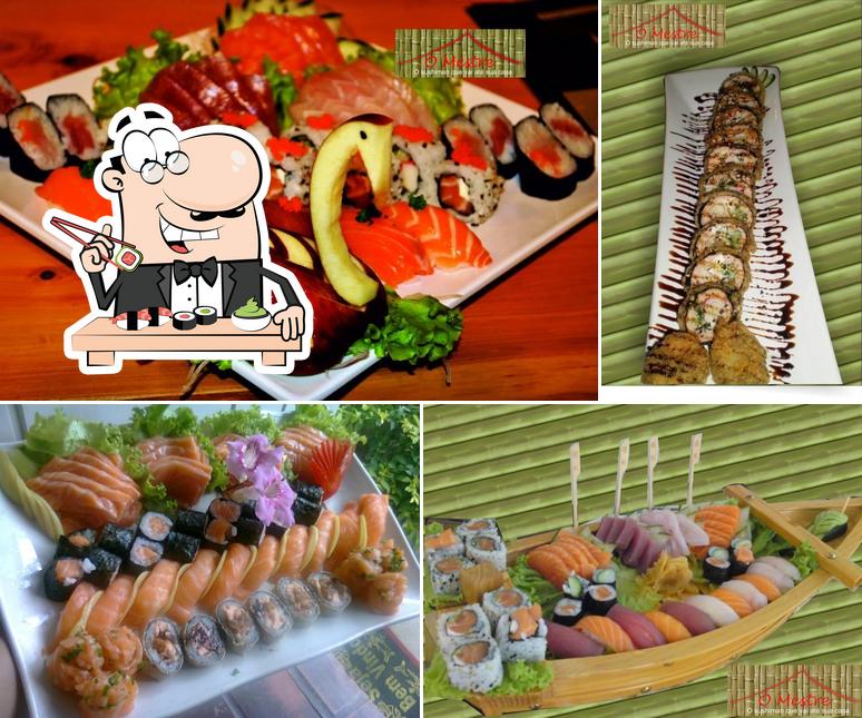 Prove diferentes opções de sushi