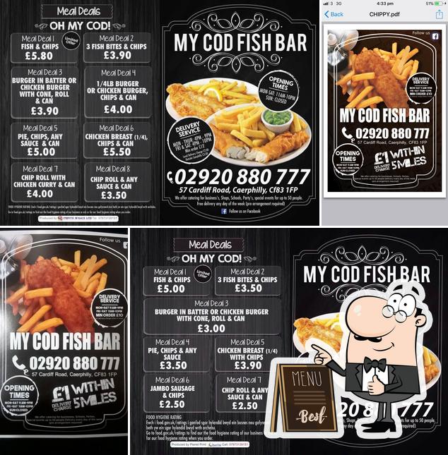 My Cod fish bar in Caerphilly Restaurant menu and reviews