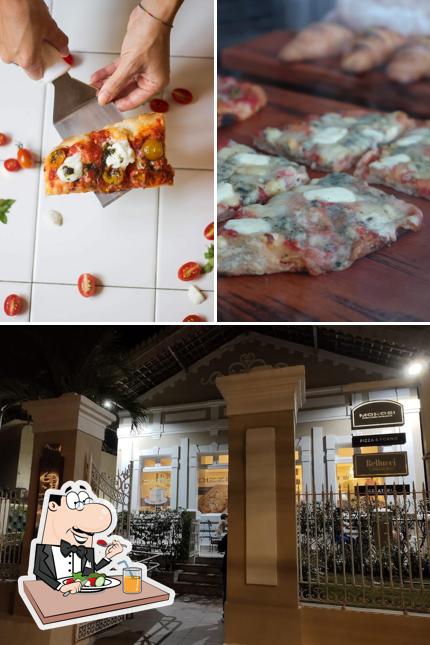 Dê uma olhada a imagem mostrando comida e exterior no Morosi pizza e forno artigianale