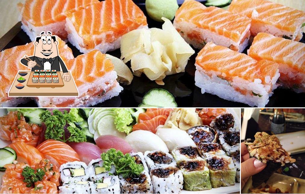 Escolha diferentes opções de sushi