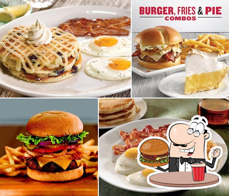 Try out a burger at Perkins Restaurant & Bakery