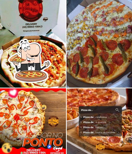 Peça diferentes estilos de pizza