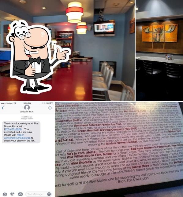 Vail Blue Moose Pizza in Vail Restaurant menu and reviews