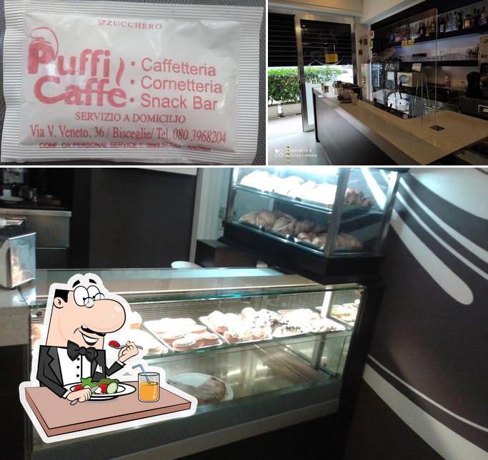 Tra le varie cose da Puffi Caffè Di Lorusso G. E Mastrapasqua M.Snc si possono trovare la cibo e interni