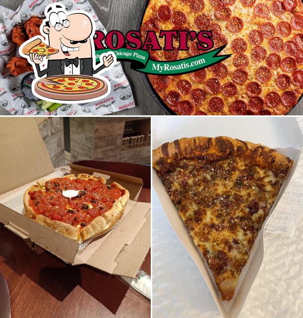 Try out pizza at Rosati's Pizza