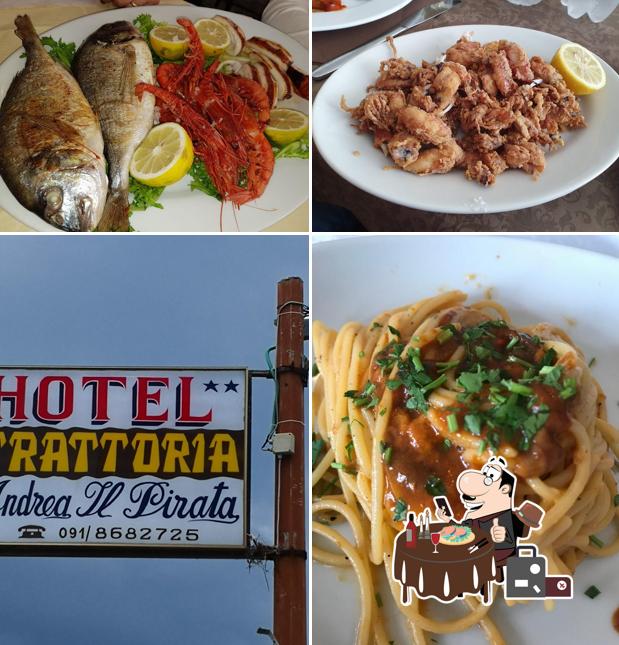 Andrea Il Pirata - Ristorante - Hotel - Parcheggio Aeroporto Palermo offre un'ampia varietà di pasti a base di pesce
