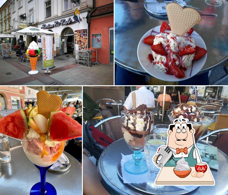 Cortina Eiscafe offre un nombre de desserts