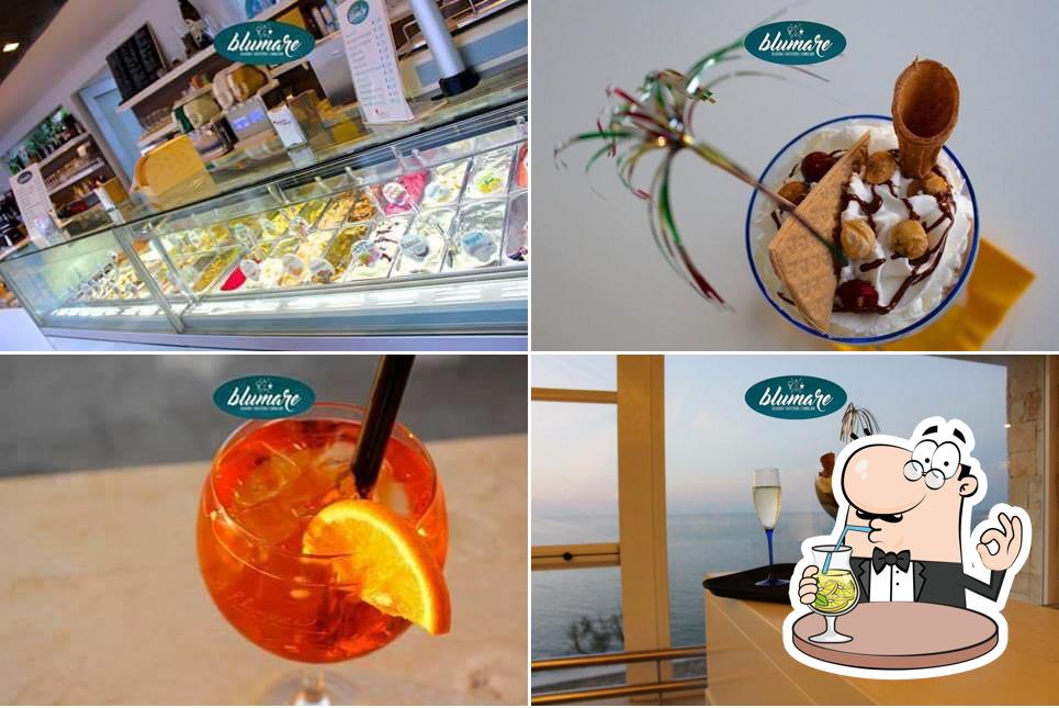 Tra le diverse cose da Blumare Gelateria Bar Caffe' si possono trovare la bevanda e cibo