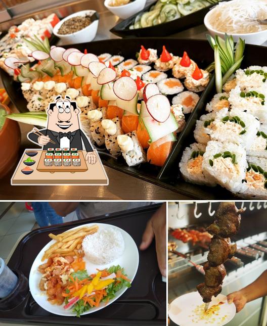 Escolha diferentes opções de sushi