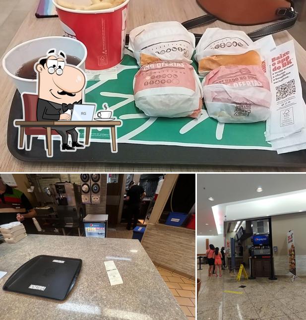 Esta é a foto ilustrando interior e comida no Burger King