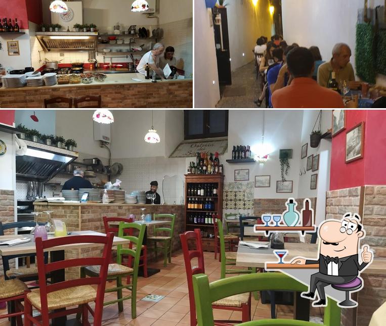 Gli interni di Osteria dei sapori