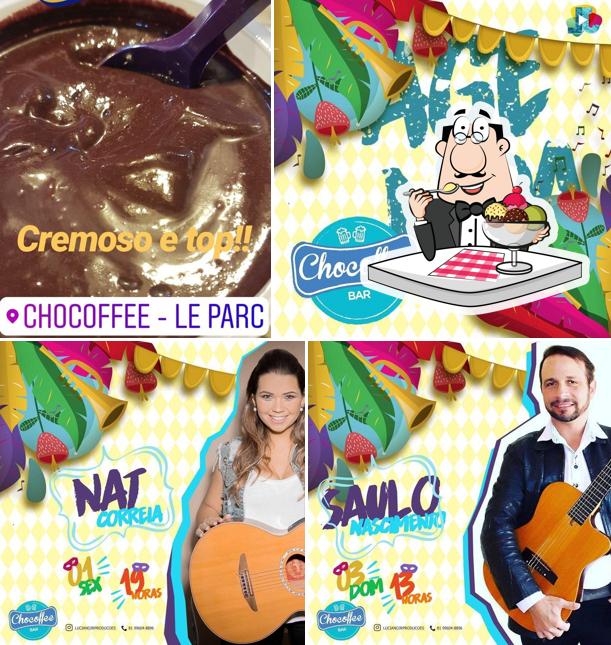 Chocoffe Bar / Pizzas / Sushi / Hamburguer serve uma gama de pratos doces