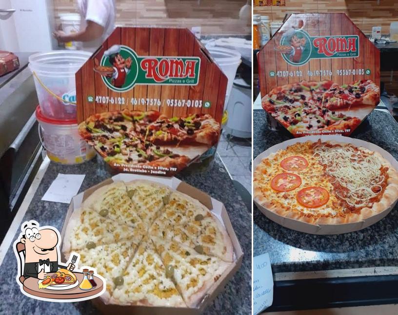 Escolha diferentes variedades de pizza