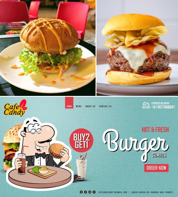 Try out a burger at Cafe and Candy