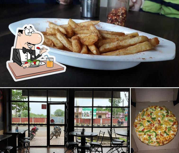 Take a look at the picture displaying food and interior at Pizza Paradise