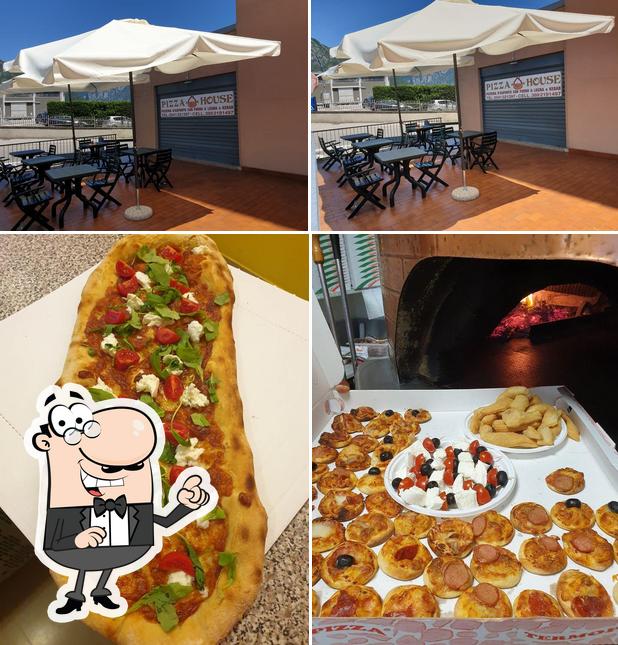 Parmi les différentes choses de la intérieur et la nourriture, une personne peut trouver sur Pizza House