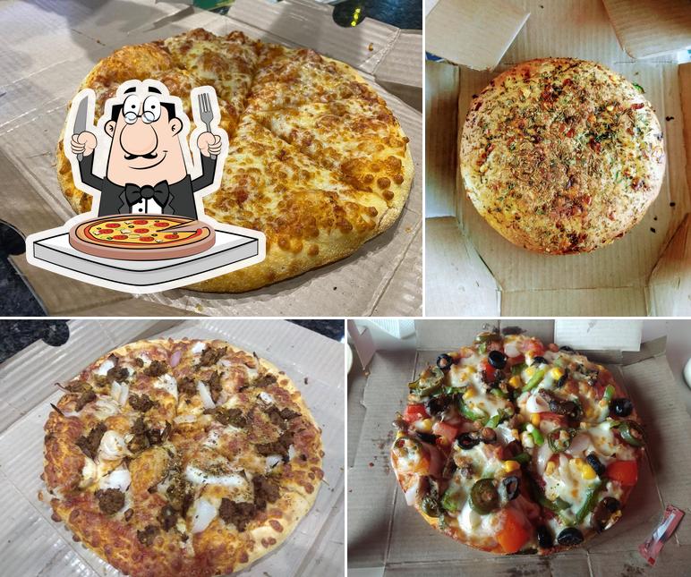 Pick various types of pizza