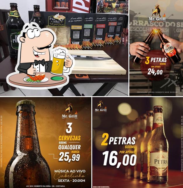 Desfute uma tulipa de cerveja leve ou escura