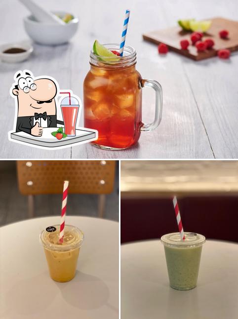 Enjoy a beverage at Pret A Manger