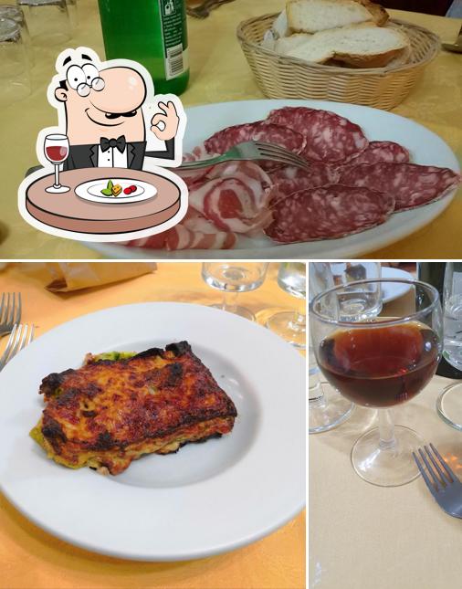 Tra le varie cose da Bar Ristorante Pedretti Severina si possono trovare la cibo e vino