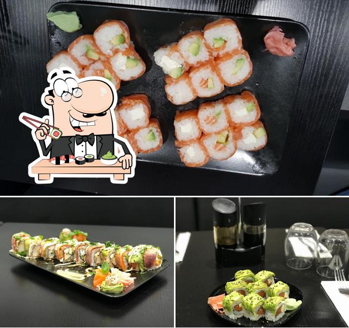 Les sushi sont servis à Dolce Pizza