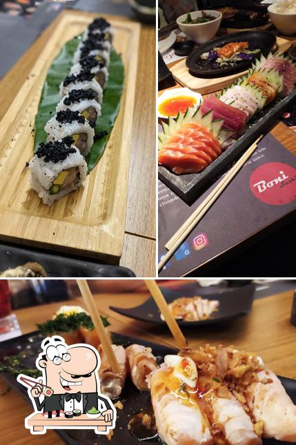 Prove diferentes opções de sushi