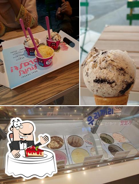 Baskin Robbins provides a number of desserts