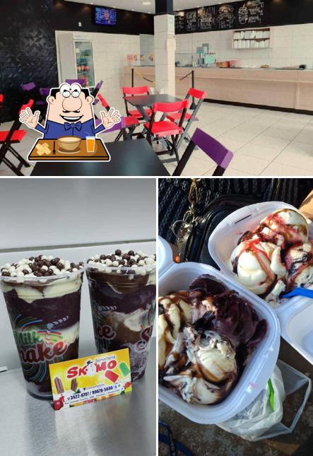 Confira a foto apresentando comida e interior no Skimo