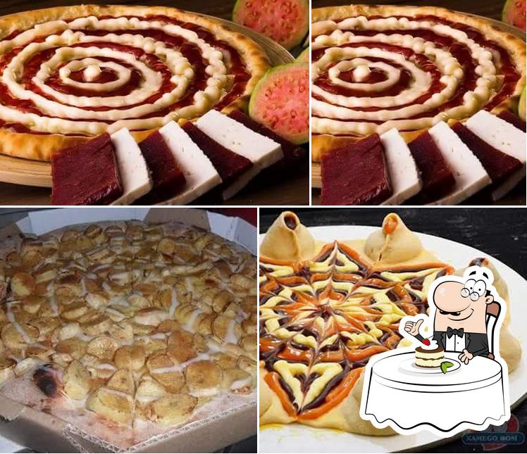 Italianinha das pizzas oferece uma escolha de sobremesas