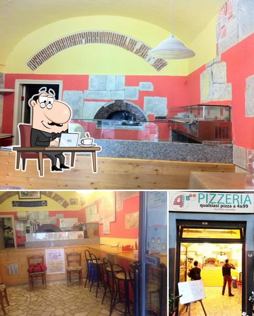 Gli interni di Pizzeria 4&99 e Sushi