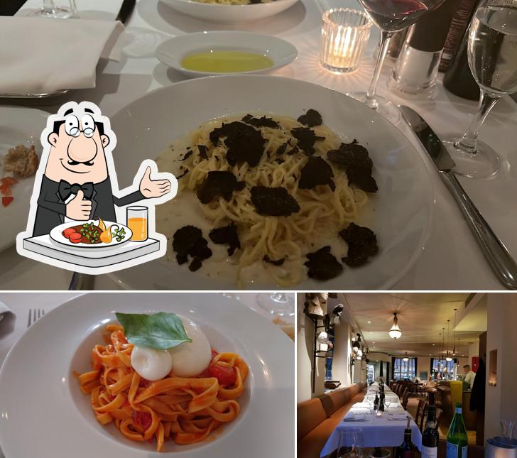 Tra le diverse cose da Ristorante Amalfi si possono trovare la cibo e bancone da bar