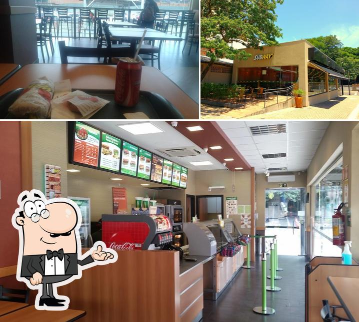 A imagem da interior e exterior no Subway