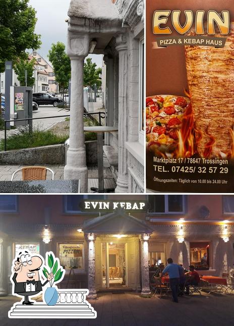 Voici l’image indiquant la extérieur et nourriture sur Evin Kebab