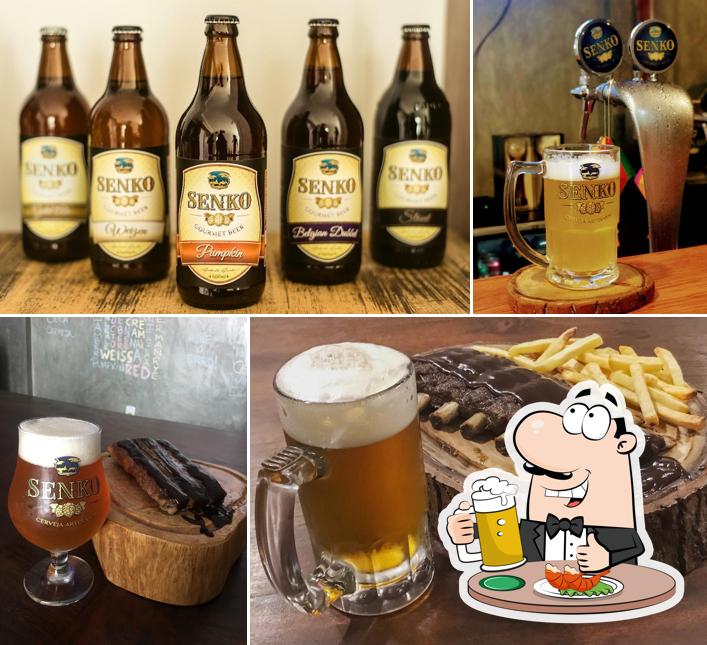 Cervejaria Senko brew pub serve uma opção de cervejas