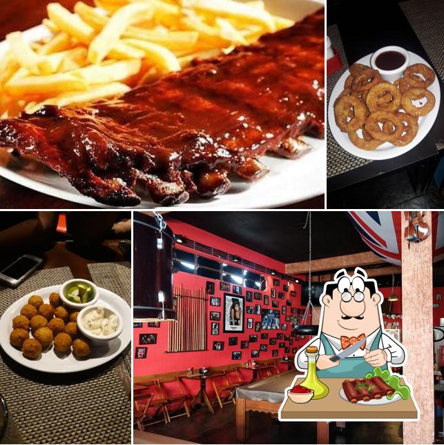Costelas de porco em Sr. Rock Bar