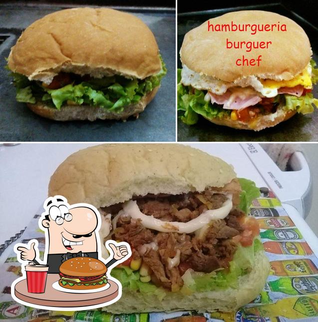 Experimente um hambúrguer no Hamburgueria burguer chef