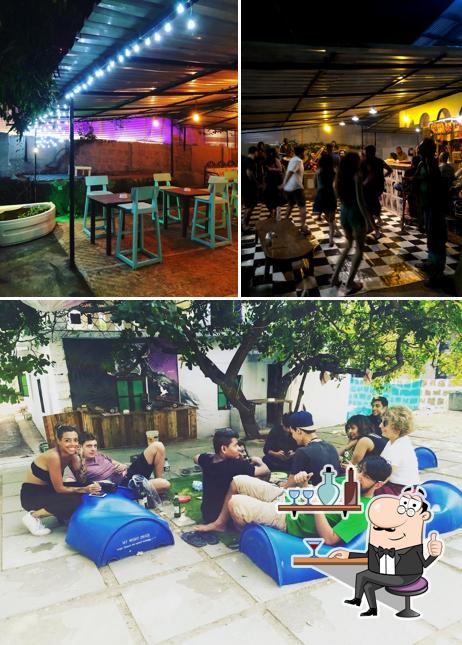 The interior of Green Rover Hostel