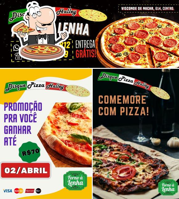 Experimente pizza no Pizzaria Halley