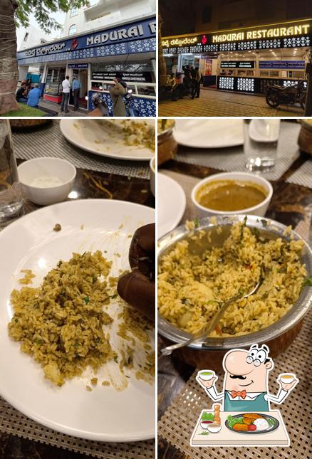 Check out the picture displaying food and exterior at Madurai Restaurant