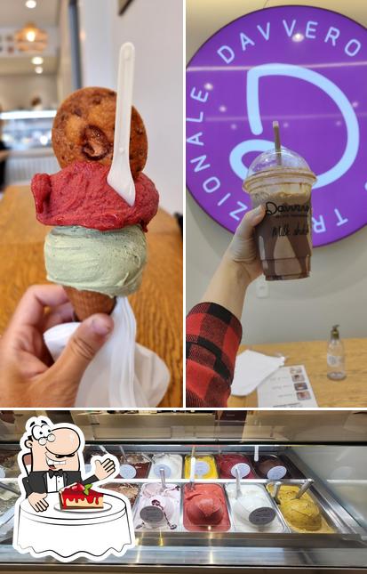 Davvero Gelato Vila Nova Conceição serve uma gama de pratos doces