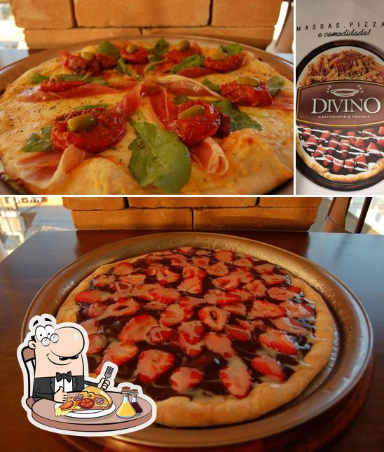 Consiga pizza no Divino Restaurante E Pizzaria