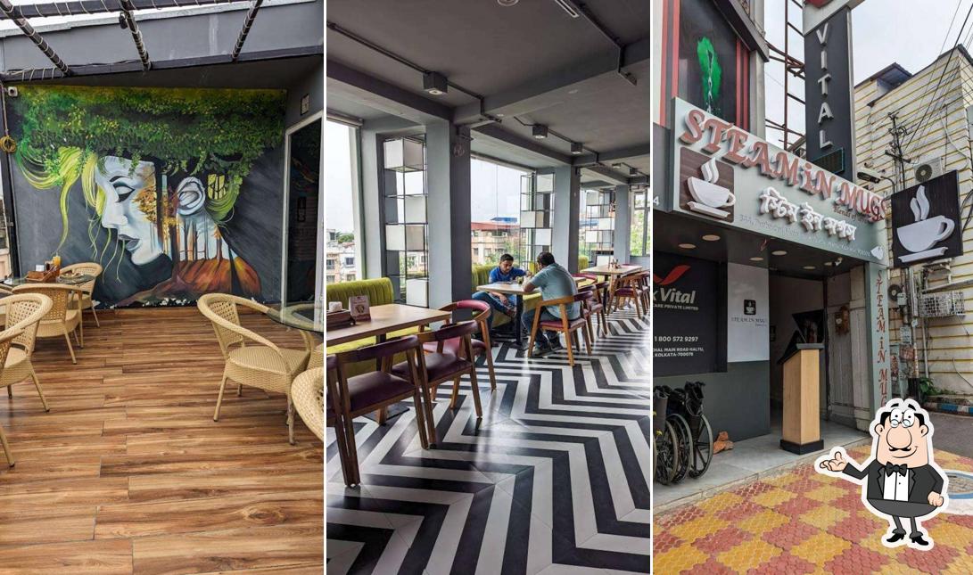 Take a seat at one of the tables at Steamin Mugs