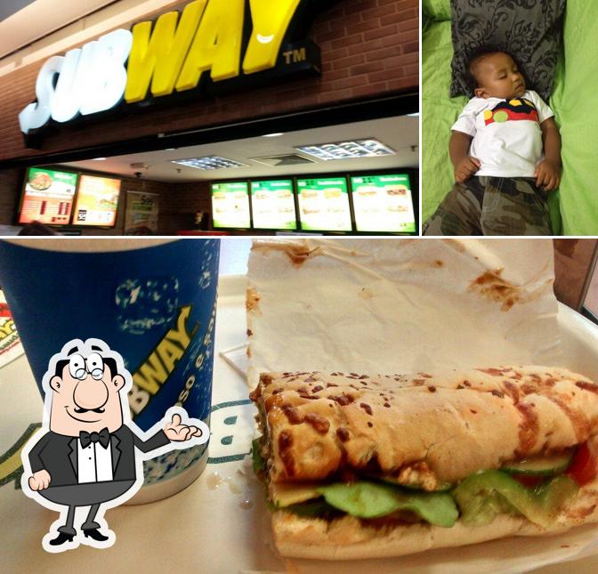 Among different things one can find interior and sandwich at Subway