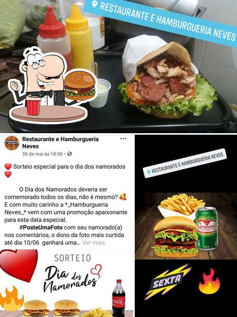 Consiga um hambúrguer no Restaurante e Hamburgueria Neves