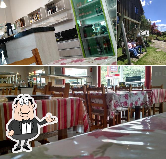 Dê uma olhada a imagem ilustrando interior e exterior no Restaurante e Churrascaria Cavalet