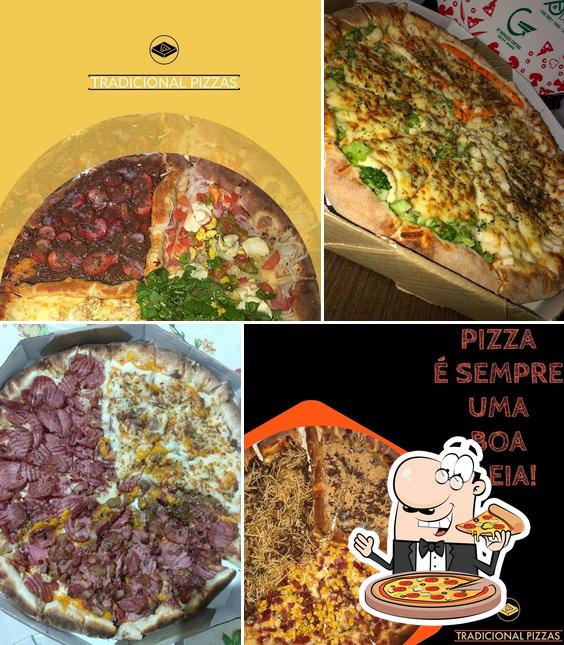 No Tradicional Pizzas e Calzones, você pode pedir pizza