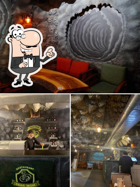 The interior of Cave cafe
