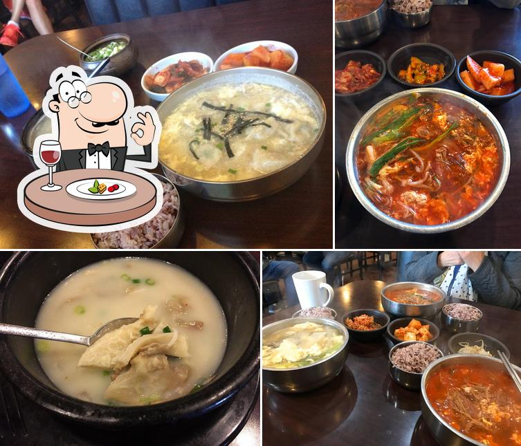 Food at Traditional Korean Beef Soup