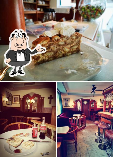 The photo of Cafe Bäckerei Fürthauer’s interior and dessert