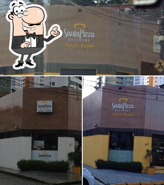 O exterior do Santa Pizza